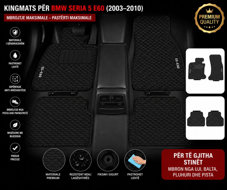 [Floor-Mats] KingMats mbulesat e dyshemesë për BMW Seria 5 E60 (2003–2010) –