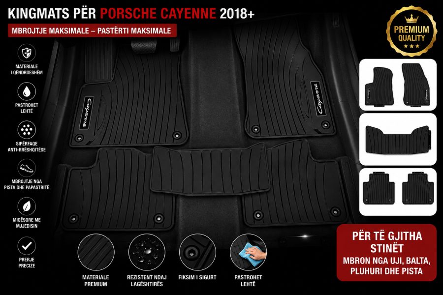 [Floor-Mats] Mbulesë për bagazh KingMats Porsche Cayenne 2018+ –