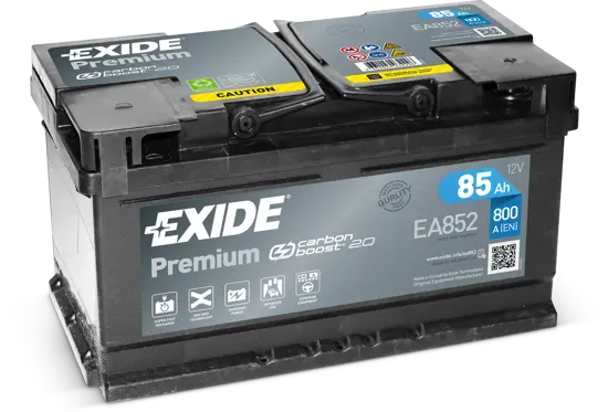 Bateria EXIDE PREMIUM CARBON 2.0 85Ah 800A – EA852