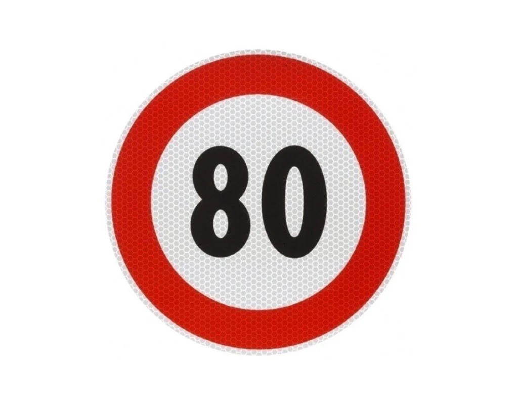 Stiker – kufizim shpejtësie 80 km/h – Ø160 mm – Emark – WC-171265